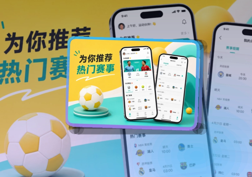 赛况仪表盘 · App观赛入口 · 移动查看更省时间界面展示